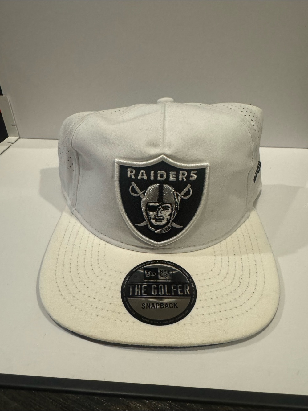 NFL White Snapback Cap with Black Snapback Strap